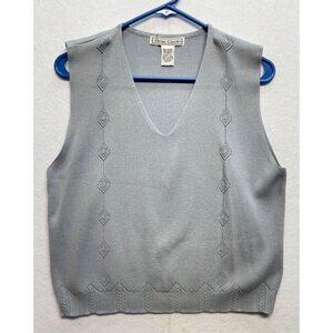Izod Club Sweater Vest Die Cut Design Sleeveless V Neck Size Womens Large
